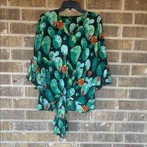 Floral Green Women's Top